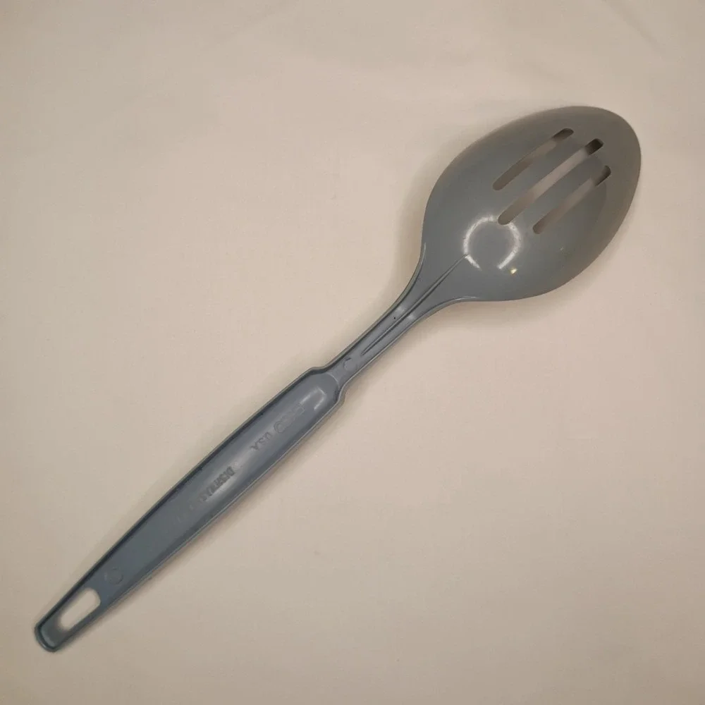 Vintage Ekco Slotted Serving Spoon Blue Nylon USA‎ 11